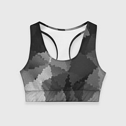 Топик спортивный женский Мозаичный узор в серых оттенках, цвет: 3D-принт
