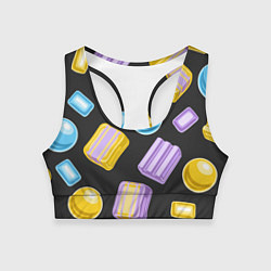 Топик спортивный женский Жевательная резинка, цвет: 3D-принт