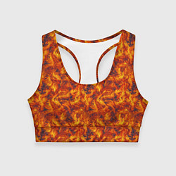 Топик спортивный женский Огненный узор, цвет: 3D-принт