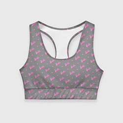 Топик спортивный женский Паттерн - Барби и серый фон, цвет: 3D-принт
