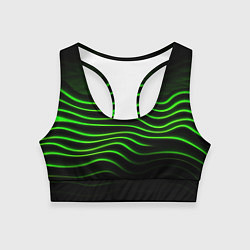 Женский спортивный топ Зеленые абстрактные волны