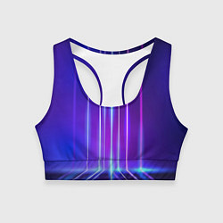 Топик спортивный женский Neon glow - vaporwave - strips, цвет: 3D-принт