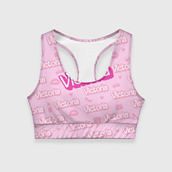 Топик спортивный женский Виктория - паттерн Барби розовый, цвет: 3D-принт