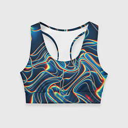 Топик спортивный женский Abstract waves, цвет: 3D-принт
