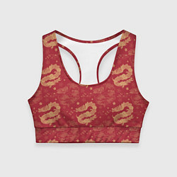 Топик спортивный женский The chinese dragon pattern, цвет: 3D-принт