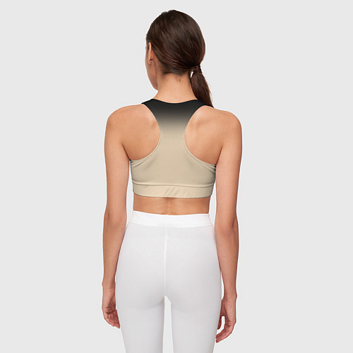Женский спортивный топ Градиент: от черного к телесному / 3D-принт – фото 4