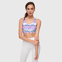 Топик спортивный женский Розовые горы паттерн, цвет: 3D-принт — фото 2