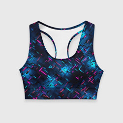 Топик спортивный женский Неоновая сталь cyberpunk, цвет: 3D-принт