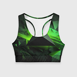 Топик спортивный женский Зеленые треугольники, цвет: 3D-принт