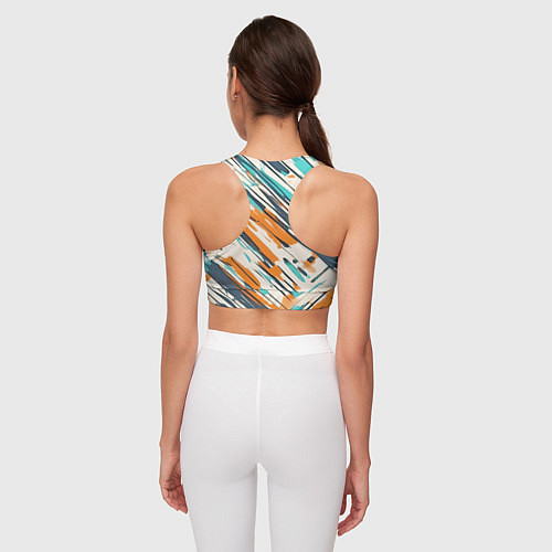 Женский спортивный топ Абстракция разноцветная / 3D-принт – фото 4