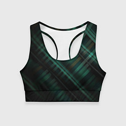 Топик спортивный женский Тёмно-зелёная шотландская клетка, цвет: 3D-принт