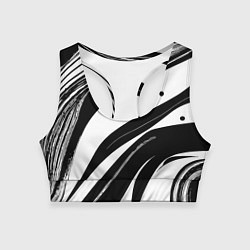 Женский спортивный топ Abstract black and white composition