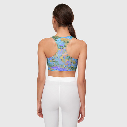 Женский спортивный топ Разноцветный витраж / 3D-принт – фото 4