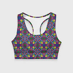 Топик спортивный женский Стеклянная мозаика, цвет: 3D-принт