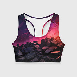 Топик спортивный женский Темные фиолетовые камни текстура, цвет: 3D-принт