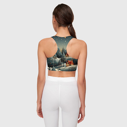 Женский спортивный топ Зимние развлечения на природе / 3D-принт – фото 4