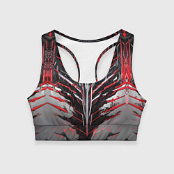 Топик спортивный женский Киберпанк доспех красный, цвет: 3D-принт
