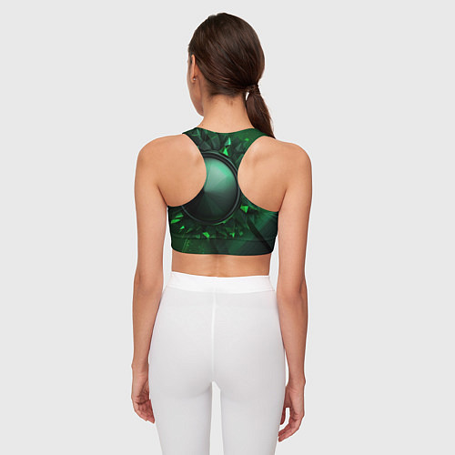 Женский спортивный топ Искусство зеленой абстракции / 3D-принт – фото 4