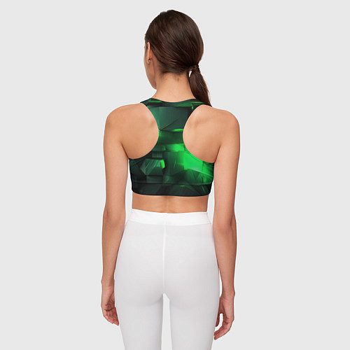 Женский спортивный топ Цветные блоки абстракции / 3D-принт – фото 4