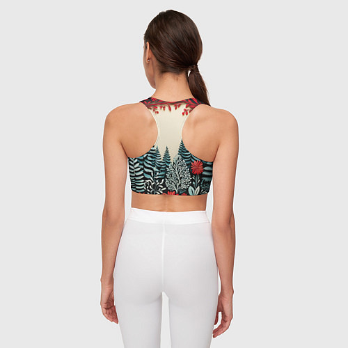 Женский спортивный топ Зимнее кружево / 3D-принт – фото 4