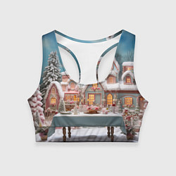 Женский спортивный топ Снежный день в городе