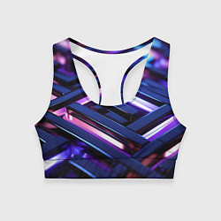 Женский спортивный топ Фиолетовые неоновые конструкции