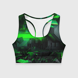 Женский спортивный топ Симметрия зеленых теней