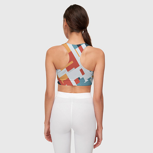 Женский спортивный топ Геометрический узор - нейросеть / 3D-принт – фото 4