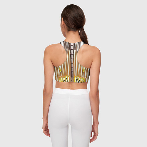 Женский спортивный топ Абстрактный рисунок по мотивам крыла бабочки / 3D-принт – фото 4