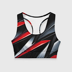 Топик спортивный женский Red black abstract, цвет: 3D-принт