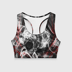 Топик спортивный женский Серый дым узоры, цвет: 3D-принт
