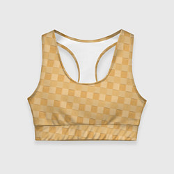 Топик спортивный женский Плетение из берёсты текстура, цвет: 3D-принт