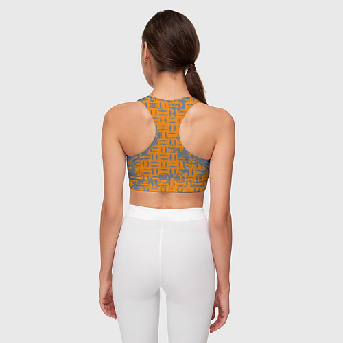 Женский спортивный топ Старый металл / 3D-принт – фото 4