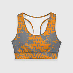 Топик спортивный женский Старый металл, цвет: 3D-принт