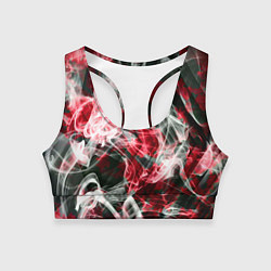 Топик спортивный женский Серые узоры дым, цвет: 3D-принт