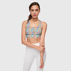 Топик спортивный женский Паттерн из симметричных фигур, цвет: 3D-принт — фото 2
