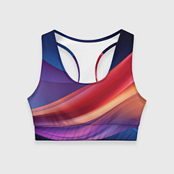Топик спортивный женский Абстрактные синие волны, цвет: 3D-принт