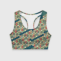 Женский спортивный топ Традиционный японский узор: черепаховый панцирь-со