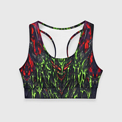 Топик спортивный женский Green and red slime, цвет: 3D-принт