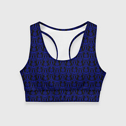 Топик спортивный женский Чёрно-синий узоры, цвет: 3D-принт
