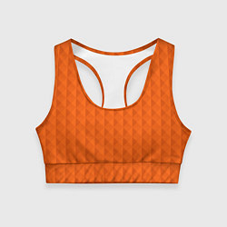 Топик спортивный женский Объёмные пирамиды сочный апельсиновый, цвет: 3D-принт