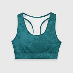 Топик спортивный женский Изумрудный камуфляж, цвет: 3D-принт