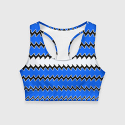 Топик спортивный женский Синие и белые полосы, цвет: 3D-принт