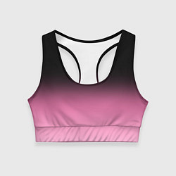 Топик спортивный женский Черно-розовый градиент, цвет: 3D-принт