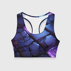 Топик спортивный женский Фиолетовые неоновые плиты, цвет: 3D-принт