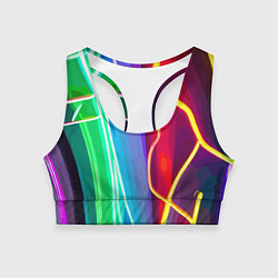 Женский спортивный топ Абстрактные цветные полосы - композиция