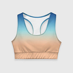 Топик спортивный женский Сине-бежевый градиент, цвет: 3D-принт