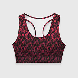 Топик спортивный женский Тёмно-красный объёмный паттерн, цвет: 3D-принт