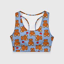 Женский спортивный топ Игрушки мишки и сердца