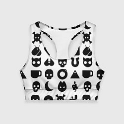 Женский спортивный топ Love death robots pattern white